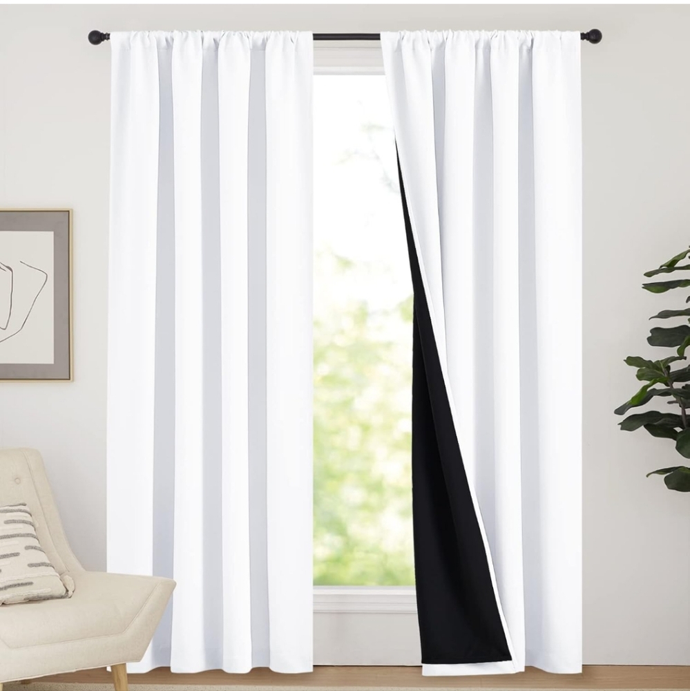 NICETOWN 100% Blackout Curtain Panels, Rod Pocket Window Curtains 52x84